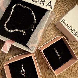 Pandora Silver Bracelet with Sparkling Accents